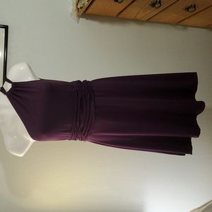 ROYAL PURPLE One-Shoulder Stretch Knit Mini Dress-Sz S/M